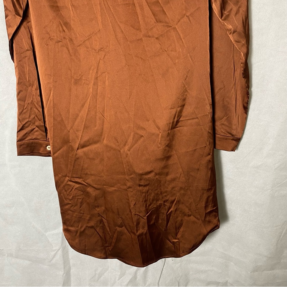 NWT Fashion Nova Time Of Your Life Satin Shirt Dress - Picture 10 of 11